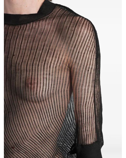 Junya Watanabe Black Asymmetric Mesh T-Shirt