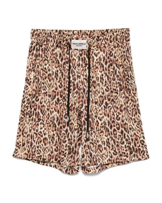 Shorts Leopardati di Just Cavalli in Natural da Uomo