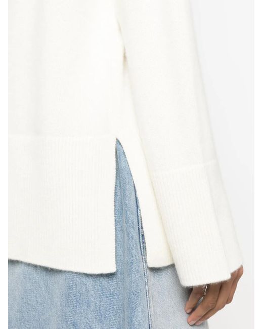 P.A.R.O.S.H. White Drop-Shoulder Crew-Neck Jumper