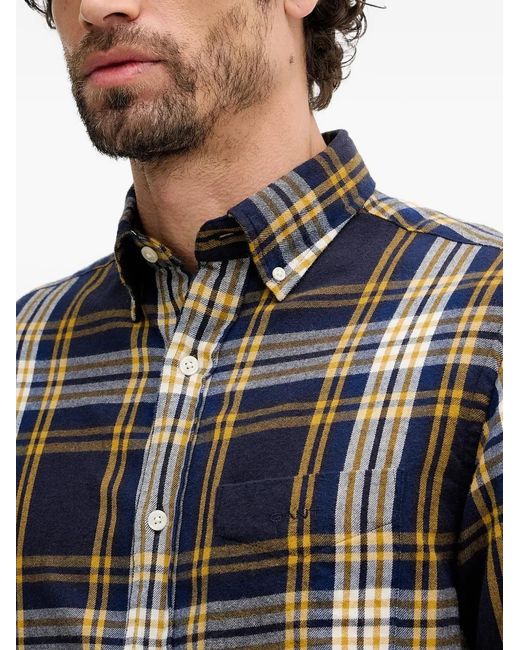 Gant Black Windblown Checked Pocket Shirt for men