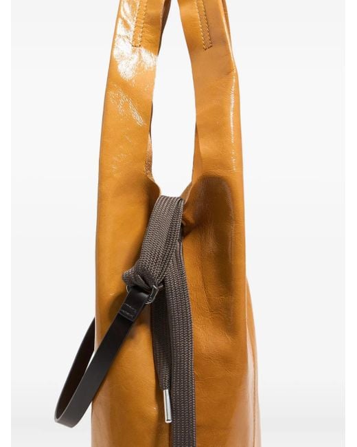 Bimba Y Lola Brown Large Paper Leather Shoulder Bag