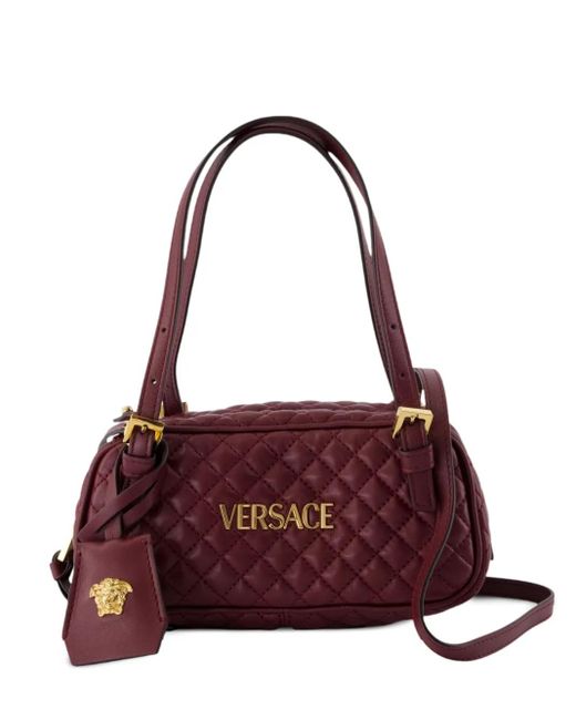 Versace Purple Kleine Schultertasche Mit Steppmuster