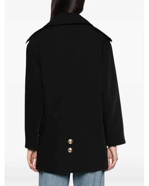 Elisabetta Franchi Black Double-Breasted Coat