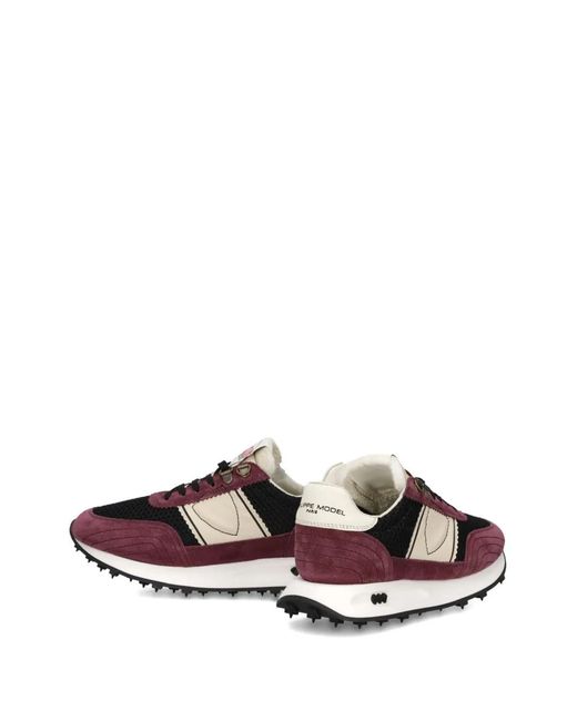 Philippe Model Brown Mesh-Panel Suede Low-Top Sneakers
