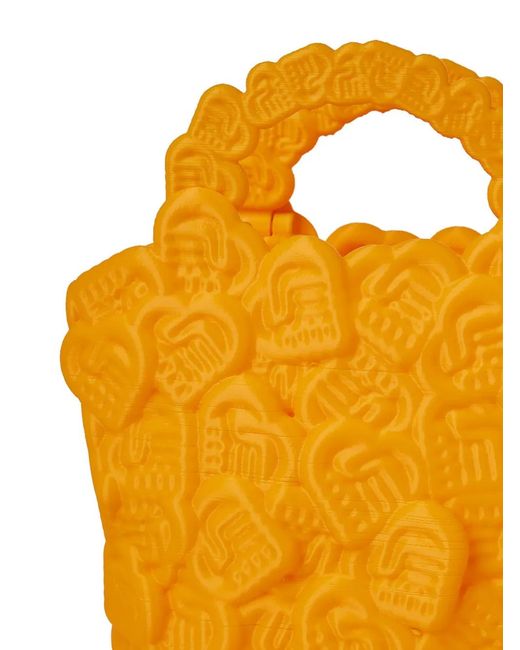 ESTER MANAS Orange Bob À Motif Cœur Embossé