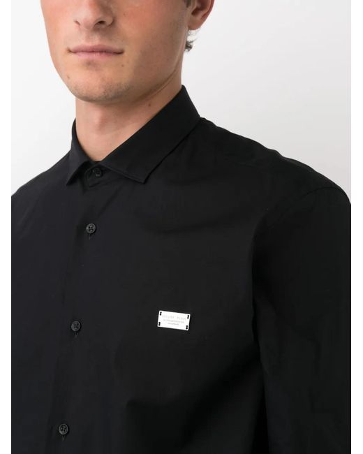 Philipp Plein Black Sugar Daddy Cut Ls Shirt for men