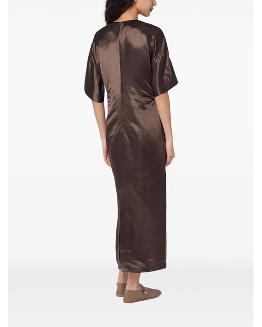 Loulou de Saison Brown Fitted Midi Dress