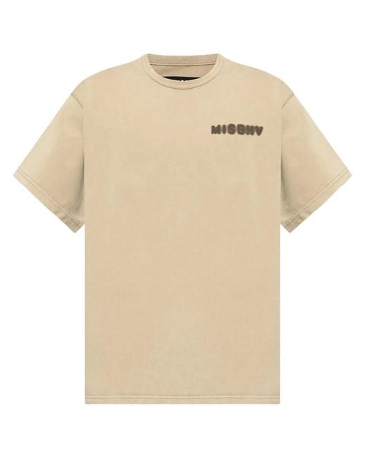 M I S B H V Natural Logo-Print Cotton T-Shirt for men