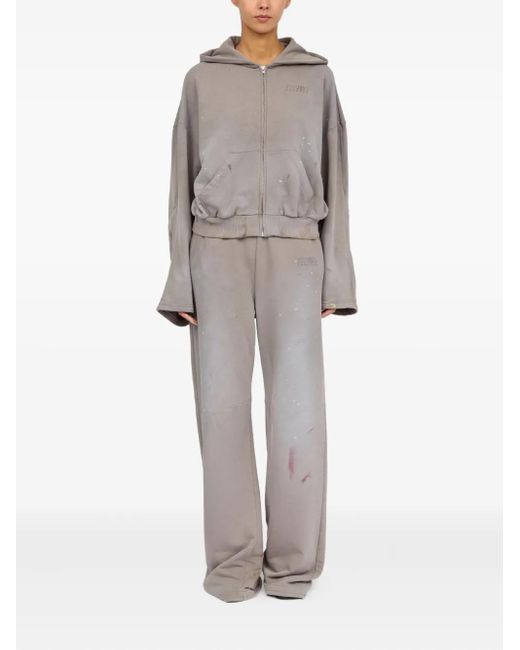 MM6 by Maison Martin Margiela Gray Numbers-Print Hoodie