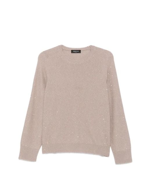Fabiana Filippi Natural Sequin-Embellished Sweater