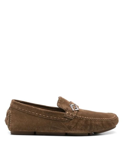 Fendi Brown Driver Ff Loafers for men