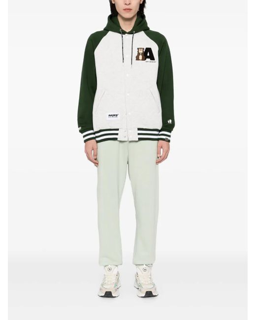 Aape By A Bathing Ape Black Logo-Patch Hooded Jacket for men