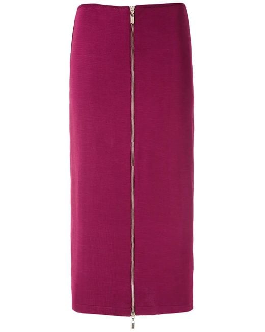 Falda recta con cremallera frontal Olympiah de color Pink