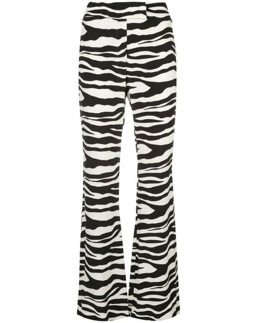 Rachel Zoe White Zebra-print Flared Trousers