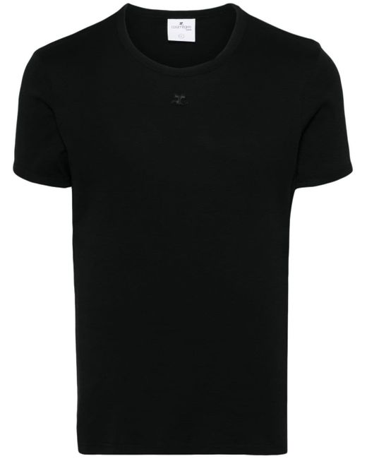 T-shirt con applicazione di Courreges in Black da Uomo