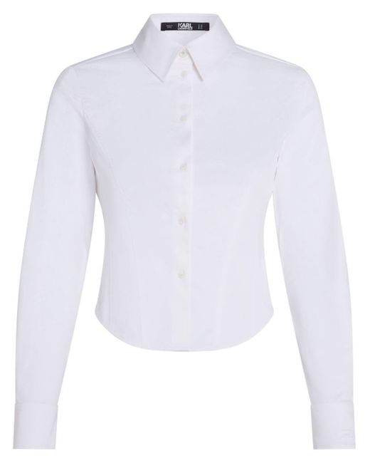 Karl Lagerfeld White Slim-fit Poplin Shirt