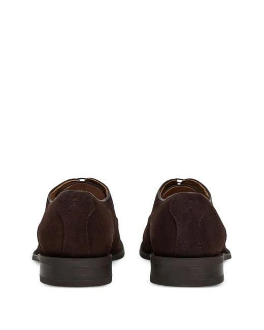 Hackett Brown Suede Toe-Cap Oxford Shoes for men