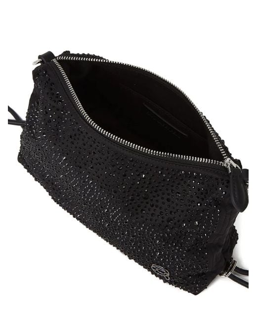 Borsa A Spalla Ikon Piccola Con Strass di Karl Lagerfeld in Black
