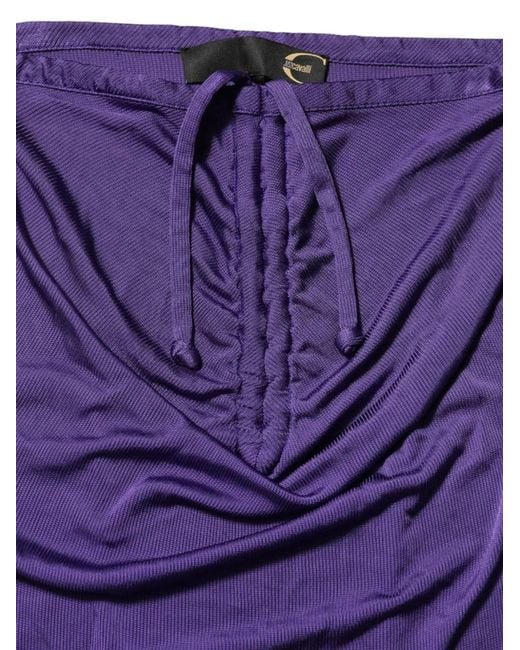 Roberto Cavalli Purple Strapless Mini Dress