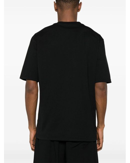Moschino Black T-Shirt With Embroidery for men