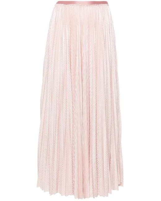 Jupe Plissée À Motif Pied-De-Poule Forte Forte en coloris Pink