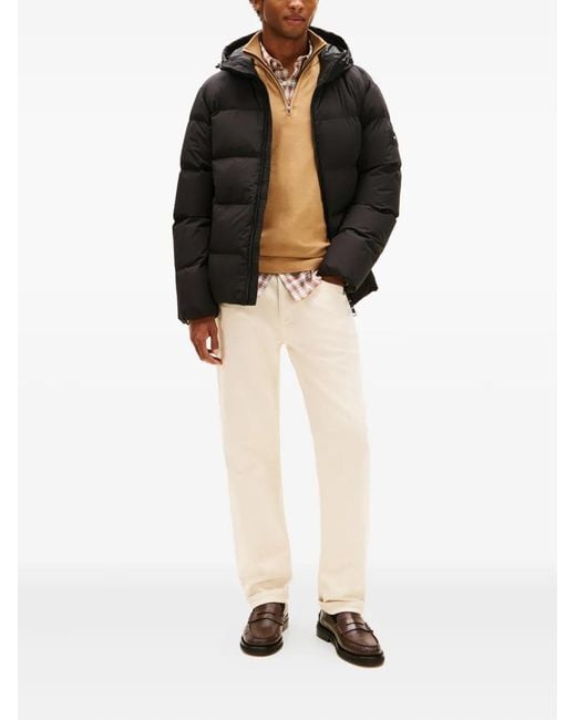 Tommy Hilfiger Black Down Hooded Puffer Jacket for men