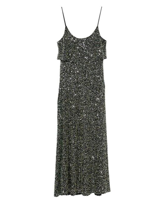 Rabanne Green Robe Mi-Longue À Sequins