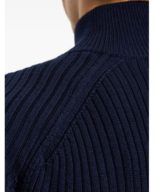 Isabel Marant Blue Ribbed-Knit Zip-Up Cardigan for men