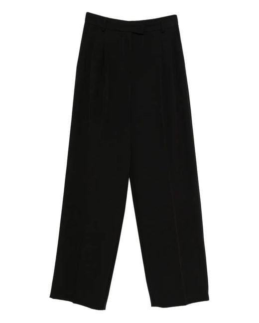 Patrizia Pepe Black High-Waisted Straight-Leg Trousers