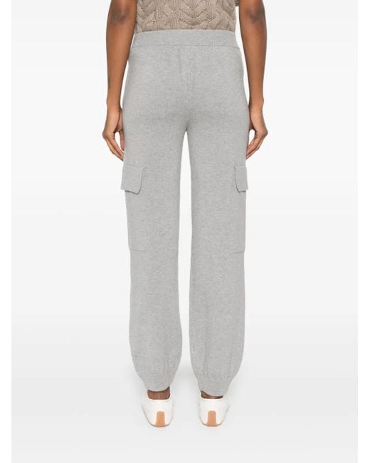 Peserico Gray Fine-Knit Track Pants