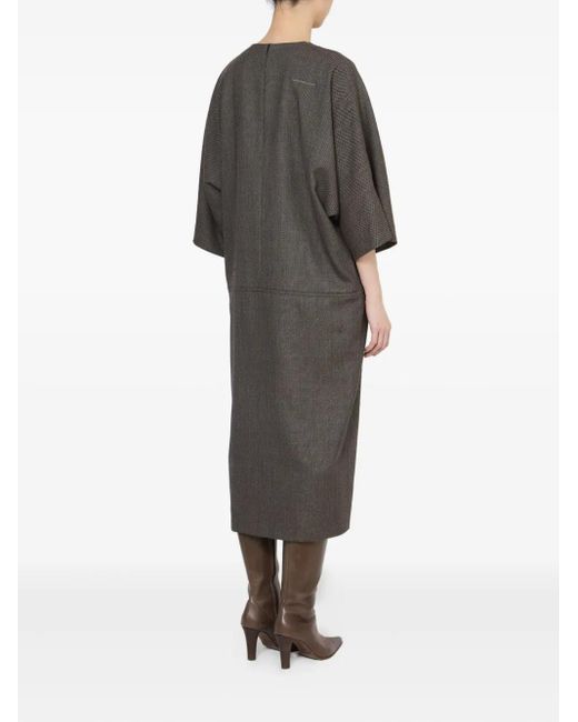 MM6 by Maison Martin Margiela Midi-Jurk Met Textuur in het Gray