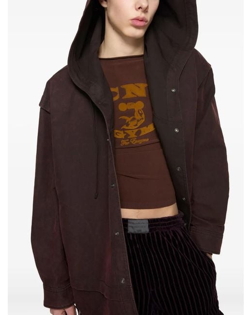 Acne Brown Hooded Organic Cotton Jacket for men