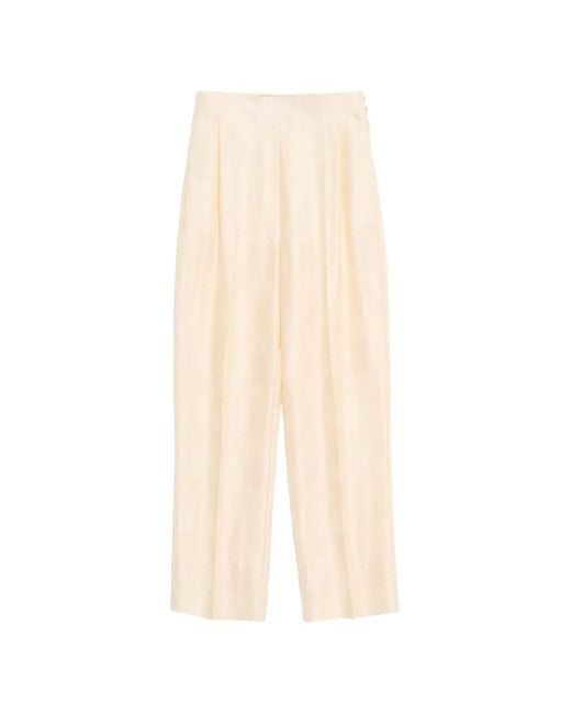 Valentino Garavani White Plus De Pois Striped Polka Dot Jacquard Pants
