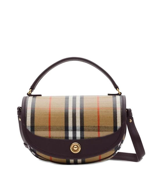 Burberry Metallic Highlands Cotton Linen Blend Crossbody Bags