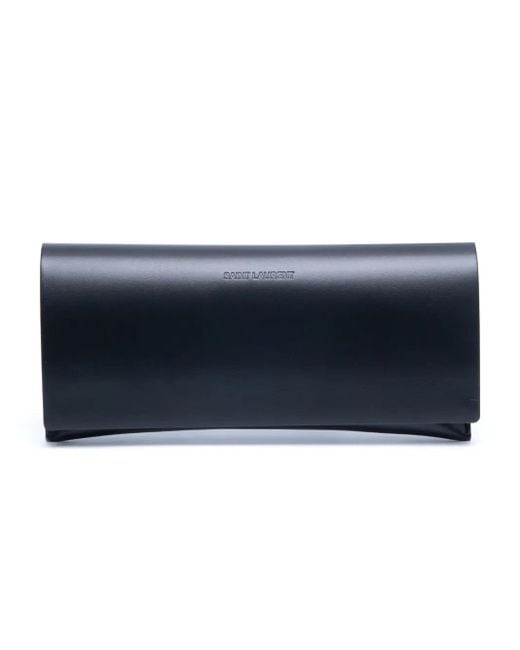 Saint Laurent Gray Logo-Engraved-Arm Cat-Eye Sunglasses