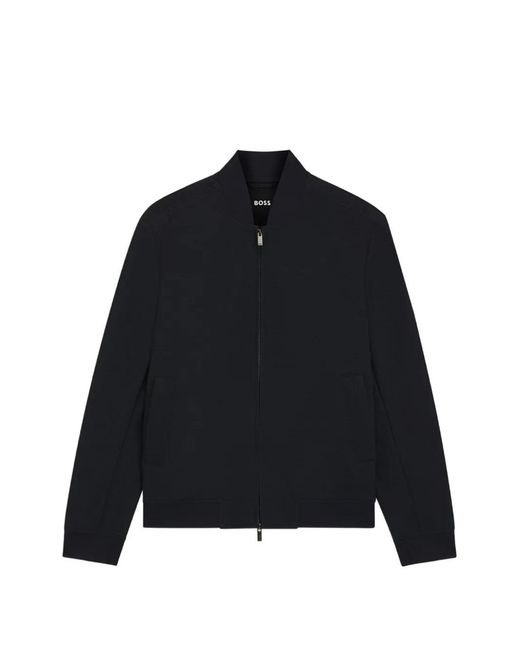 Boss Blue Veste Bomber À Fermeture Zippée for men