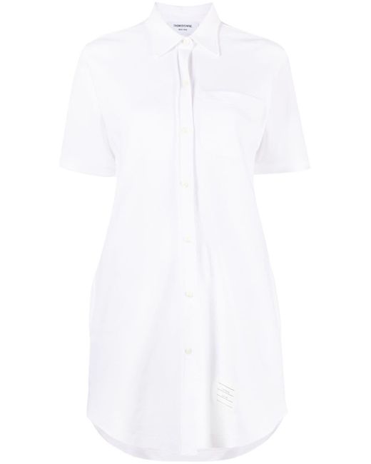 Robe-chemise à détail de sequins Thom Browne en coloris White