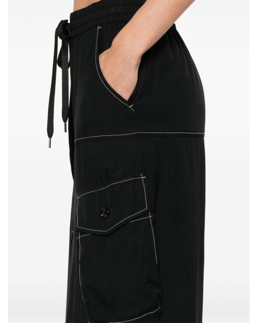 Jupe mi-longue Gulp à coutures contrastantes Pinko en coloris Black
