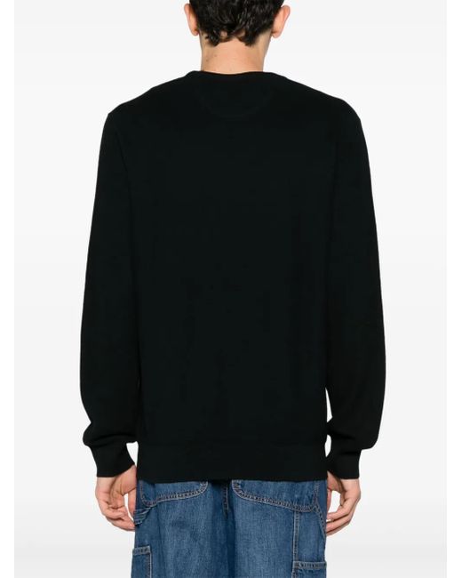 Polo Ralph Lauren Black Embroidered-Logo Cotton Jumper for men