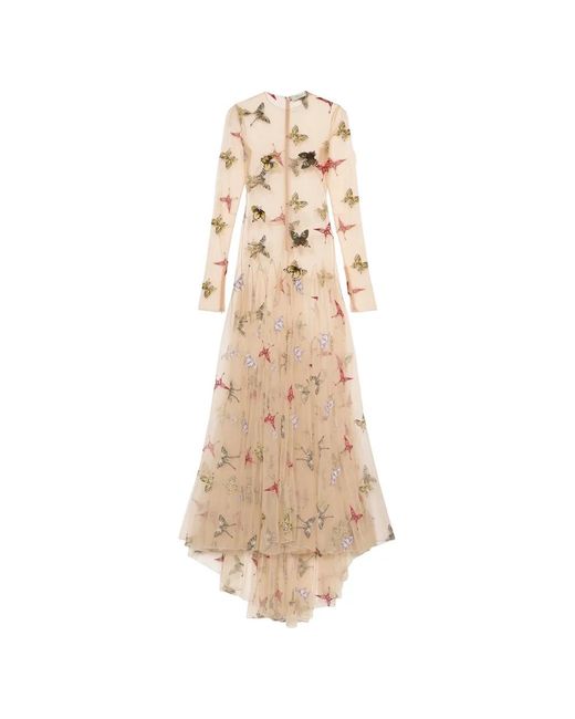 Blumarine White Butterfly-Embroidered Maxi Dress