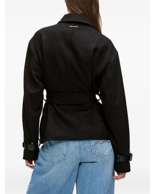 Veste À Taille Ceinturée Karl Lagerfeld en coloris Black
