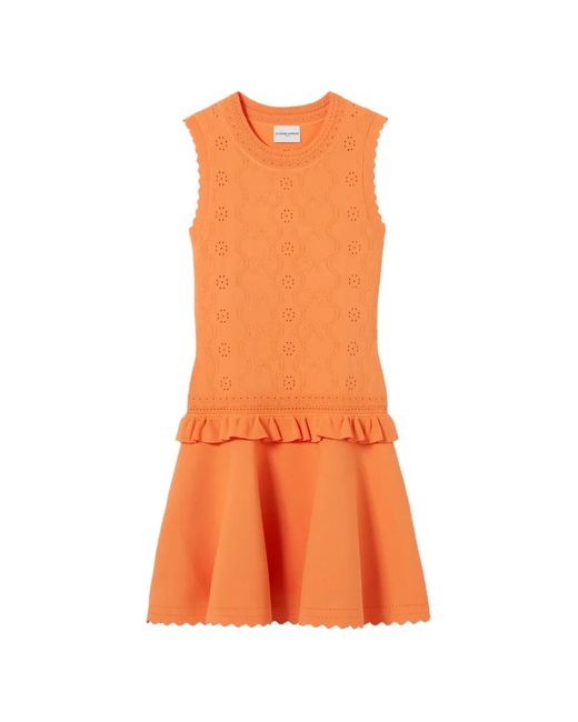 Claudie Pierlot Orange Ruffled-Hem Mini Dress