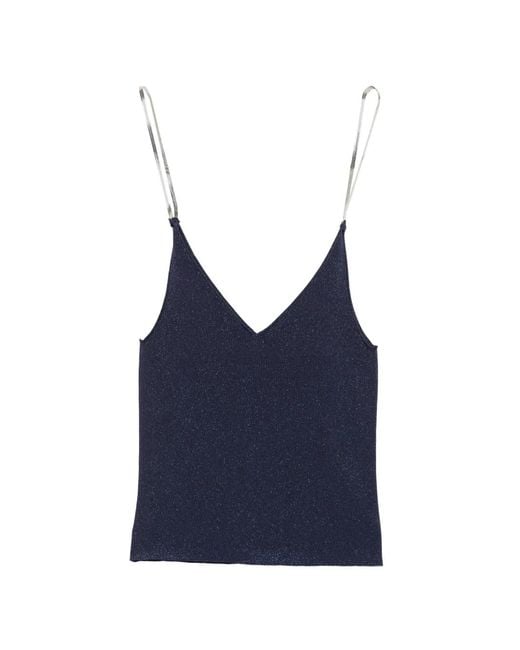 Circus Hotel Blue V-Neck Top