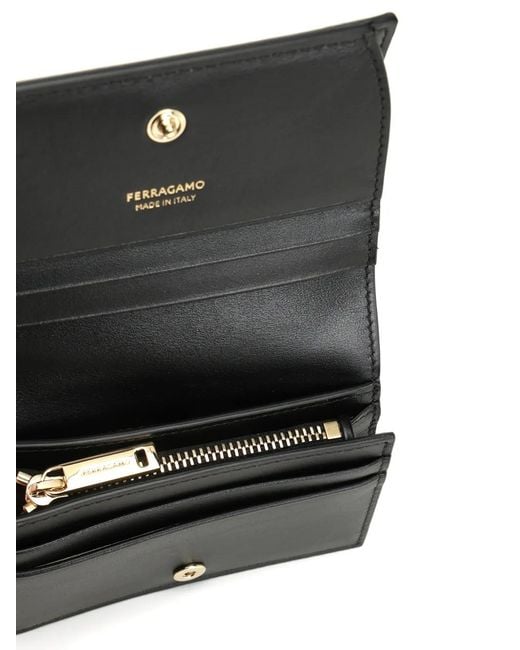 Ferragamo Black Ribbon-Detail Wallet