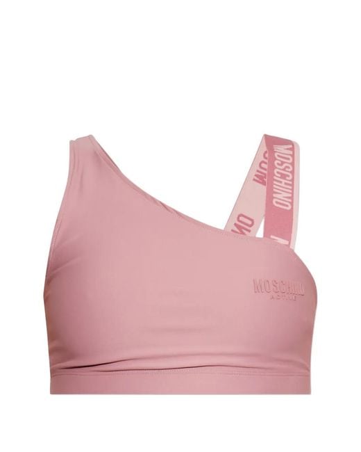 Moschino レディース ピンク ロゴストラップ トップ 【公式通販】