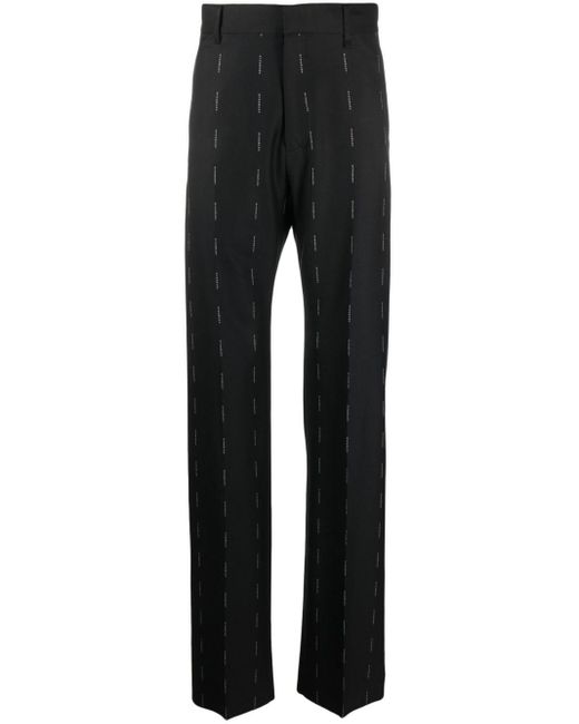 Givenchy Black Logo-print Straight-leg Trousers for men