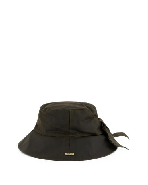 Barbour Black Brambling Bow-Detail Bucket Hat