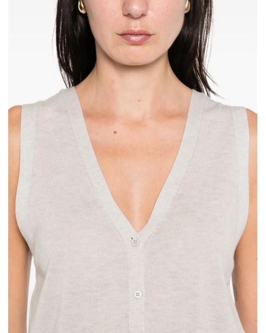 St. Agni White Button Vest
