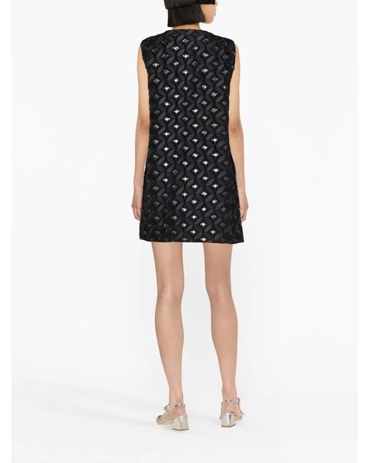 Fabiana Filippi Black Fil Coupé Mini Dress