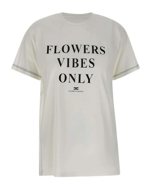 Elisabetta Franchi Katoenen T-Shirt in het White